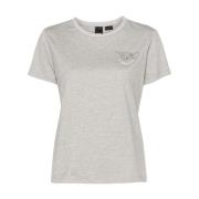 Love Birds Grijs Jersey Crew Neck Pinko , Gray , Dames