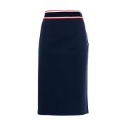 Blauwe Viscose Pencilrok Pinko , Blue , Dames