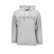 Grijs sweatshirt met capuchon en borduurwerk Superdry , Gray , Heren