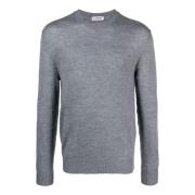 Grijze Wollen Trui Ronde Hals Lange Mouw Jil Sander , Gray , Heren