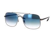 Vierkante Metalen Zonnebril Rook Transparant Ray-Ban , Gray , Unisex