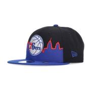 Platte Klep Pet NBA 76ers Zwart New Era , Black , Heren