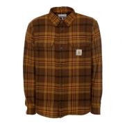 Flanellen Hemd met Klassieke Kraag Carhartt Wip , Brown , Heren