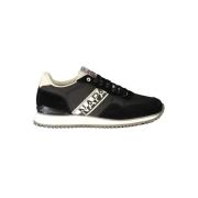 Zwarte Polyester Sneaker met Contrastdetails Napapijri , Black , Heren