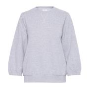 Grijze Melange Sweatshirt Kalinea Stijl Kaffe , Gray , Dames