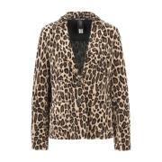 Luipaardprint fluwelen blazer Marc Cain , Brown , Dames