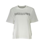 Elegant wit T-shirt met strass detail Patrizia Pepe , White , Dames