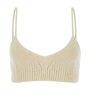 Ivory Crochet Crop Top Jil Sander , Beige , Dames