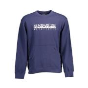 Stijlvol blauw katoenen sweatshirt met ritssluiting zak Napapijri , Bl...