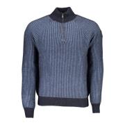 Blauwe Half-Zip Sweater met Ontwerp North Sails , Blue , Heren