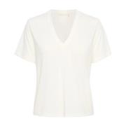 Klassieke V-Hals Top Whisper White InWear , White , Dames