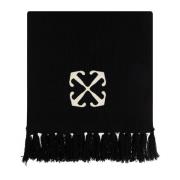 Sjaal met franjes Off White , Black , Heren