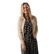 Zwarte Danny Cardigan Geribbelde Kraag Knit-ted , Beige , Dames