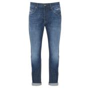 Icon Up Denim Jeans Blauw Gewassen Dondup , Blue , Heren