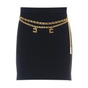 Zwarte Geplooide Rok Gonna EF Nero Elisabetta Franchi , Black , Dames