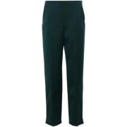 Groene Wollen Blend Broek Giorgio Armani , Green , Dames