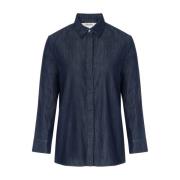 Blauwe katoenen denim overhemd Max Mara , Blue , Dames