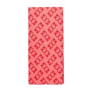 Wolmix Jacquard Logo Sjaal Pinko , Red , Dames