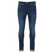 Skinny Jeans in Gewassen Blauw Denim Dondup , Blue , Heren