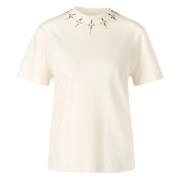 Strass T-shirt met ellips details Marc Cain , Beige , Dames