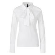 Poloshirt met strik Marc Cain , White , Dames