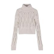 Beige Cashmere Sweater Drop-Stitch Gebreid Wild Cashmere , Beige , Dam...