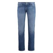 Slim Fit Jeans met Logo Details Emporio Armani , Blue , Heren