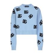 Heldere Blauwe Sweatshirt Aw24 Dolce & Gabbana , Blue , Dames