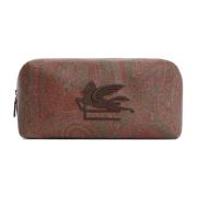 Bruine Paisley Stoffen Pouch Etro , Brown , Heren