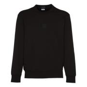 Zwarte Crew Neck Fleece Sweatshirt C.p. Company , Black , Heren