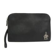 Pre-owned Leather clutches Prada Vintage , Black , Heren