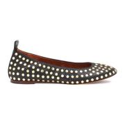 Zwarte gestudeerde ballerina flats Lanvin , Black , Dames