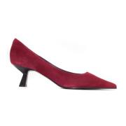 Bordeaux Suede Pumps Met Puntige Hak Roberto Festa , Red , Dames