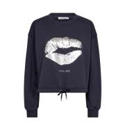 Crop Tie Cleancc Kiss Sweatshirt Co'Couture , Blue , Dames