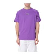 Heren Crew Neck T-shirt, Katoen Disclaimer , Purple , Heren