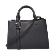 Verstelbare Leren Handtas Furla , Black , Dames