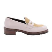 Klassieke Leren Mocassinschoenen Pertini , Beige , Dames