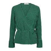 Geruite Wrap Blouse Groen Co'Couture , Green , Dames