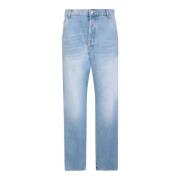 Lichtblauwe Low Rise Jeans Balmain , Blue , Heren