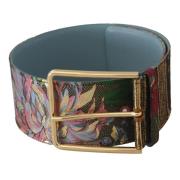 Multicolor Lederen Logo Gesp Riem Dolce & Gabbana , Multicolor , Dames