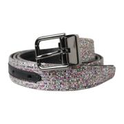 Metalen Gesp Versierde Riem Dolce & Gabbana , Gray , Heren