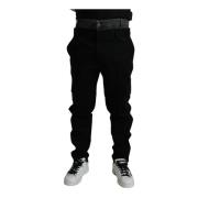 Zwart Grijs Katoenen Jogger Broek Dolce & Gabbana , Black , Heren