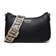 Schoudertas van synthetisch leer met rits Emporio Armani , Black , Dam...