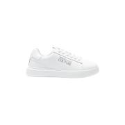 Logo Light Sneakers Leer Versace Jeans Couture , White , Dames