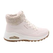 Stijlvolle Enkellaars met Zuurtje Detail Skechers , Beige , Dames