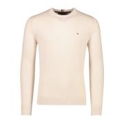 Ecru Ronde Hals Trui Tommy Hilfiger , Beige , Heren