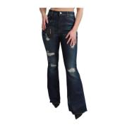 Blauwe Flared Denim Jeans voor Vrouwen Dolce & Gabbana , Blue , Dames