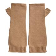 Bruine Cashmere Fingerloze Handschoenen Dolce & Gabbana , Brown , Dame...