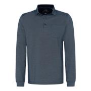 Heren Polo Shirt met Lange Mouwen Style Pharell Brax , Blue , Heren