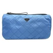 Pre-owned Nylon pouches Prada Vintage , Blue , Dames